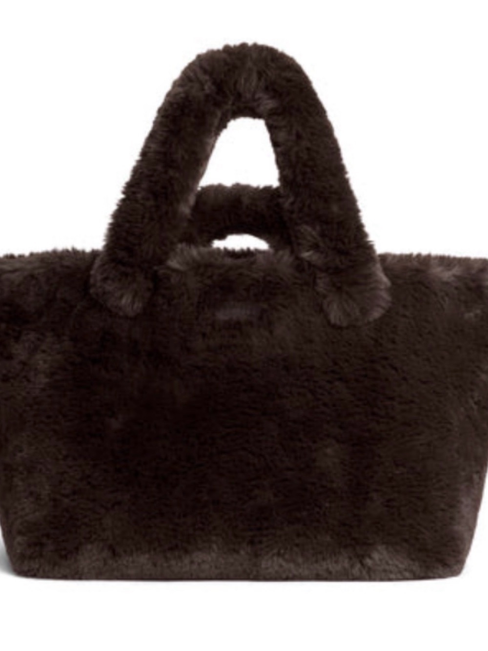 SKIMS Faux Fur Tote in Dark Brown